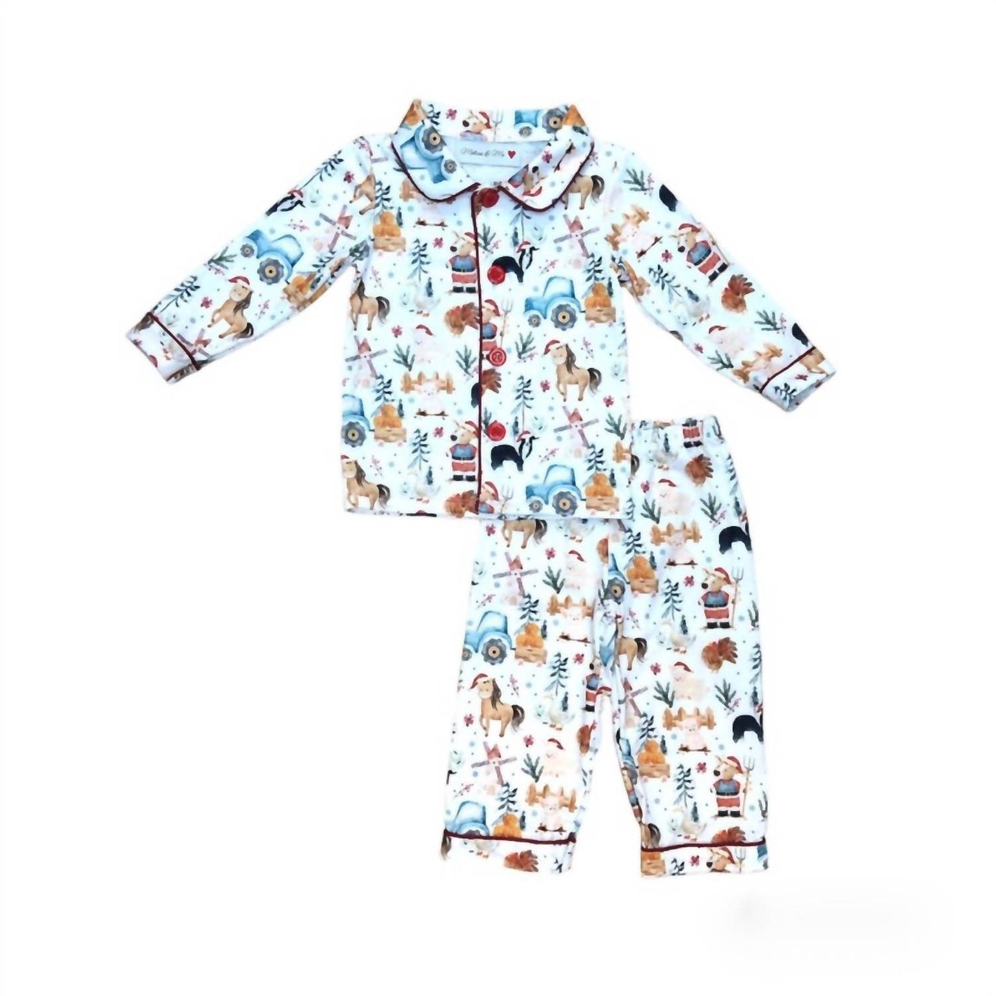 Melina & Me - Boys Christmas On The Farm 2 Piece Set - Rack Hunt -