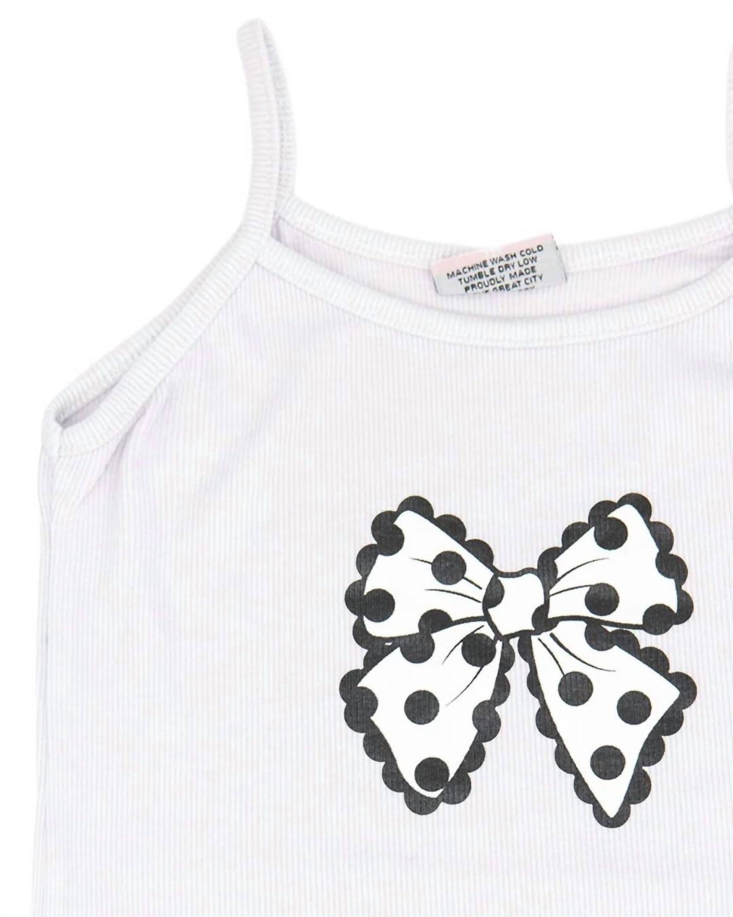 Girl's Polka Dot Bow Cami Top