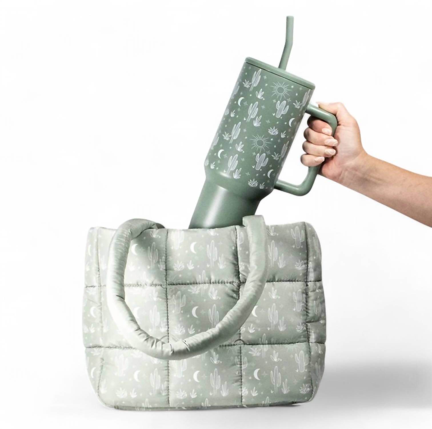 The Care Collective - Cactus Puffer Bag - Rack Hunt
