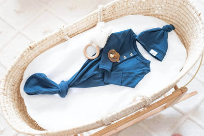 Fawn & Foster - Baby Organic Knotted Gown + Top Knot Hat - Rack Hunt