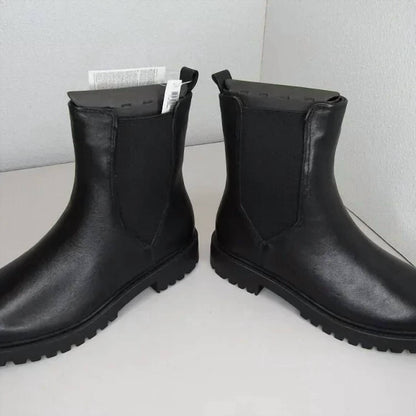 Women's Fashion Chelsea Lug Sole Leather Boots