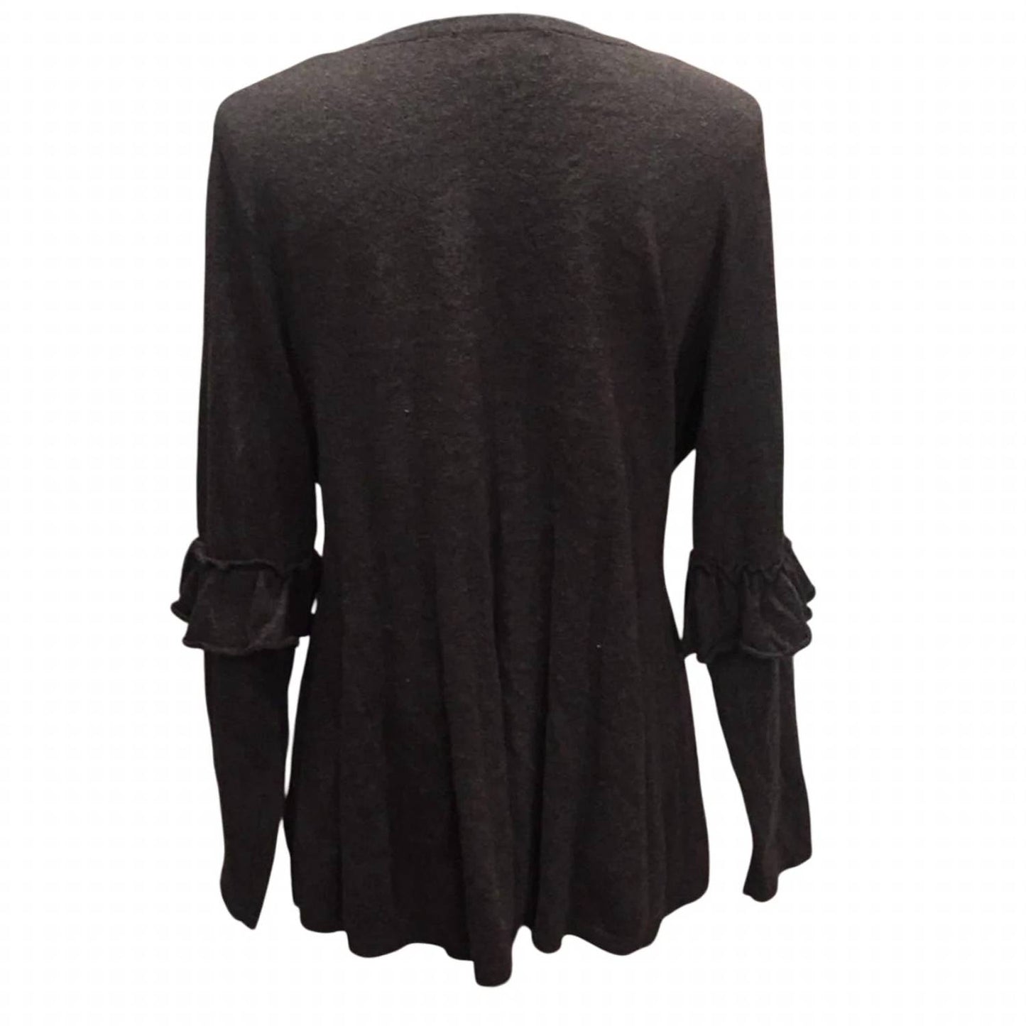 Women's Ruffled Elbow V-neck Sweater - Plus