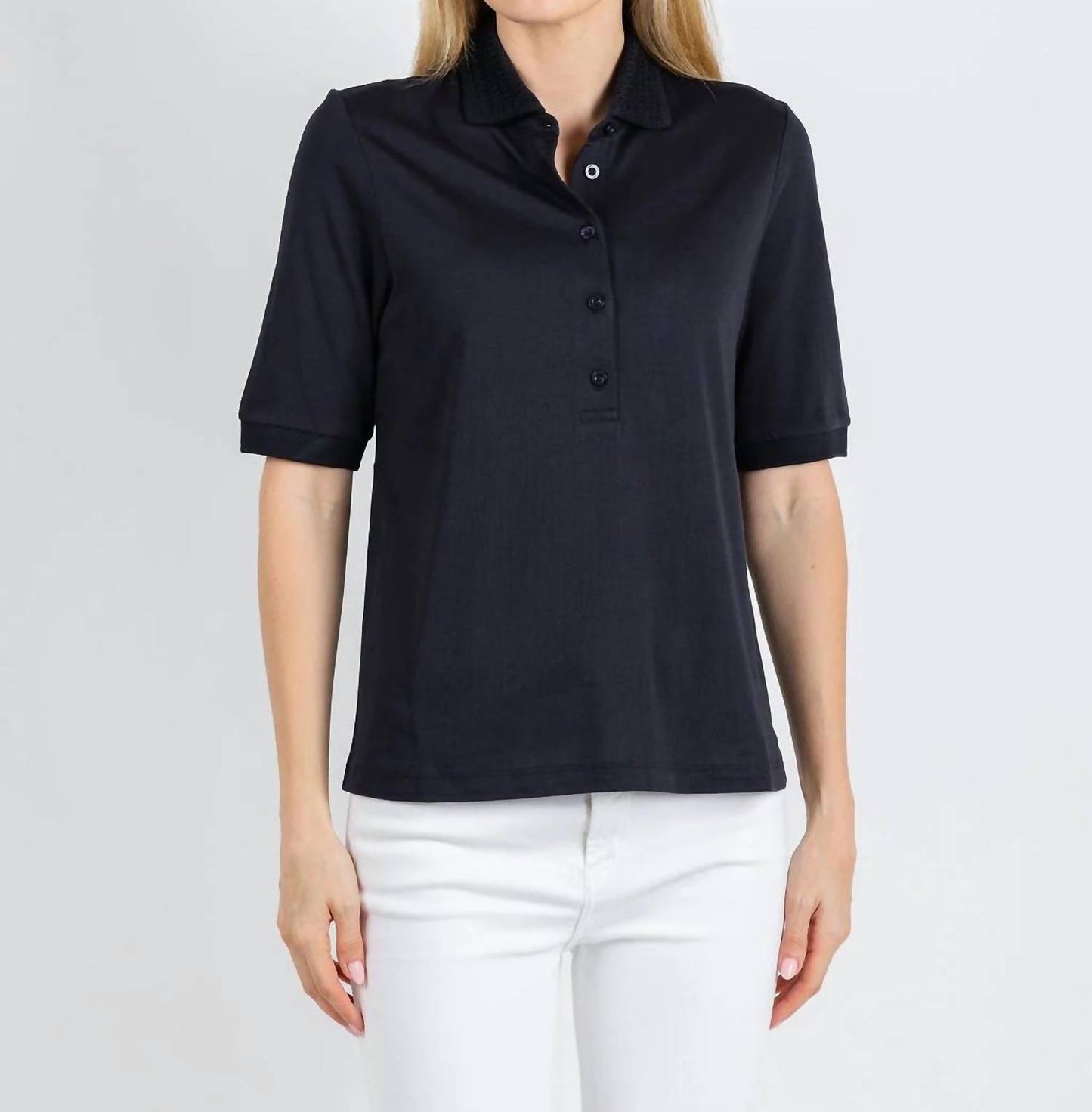 Crochet Collar Drape Polo