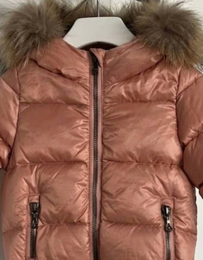 Girls Baby Doll Down Coat With Fur
