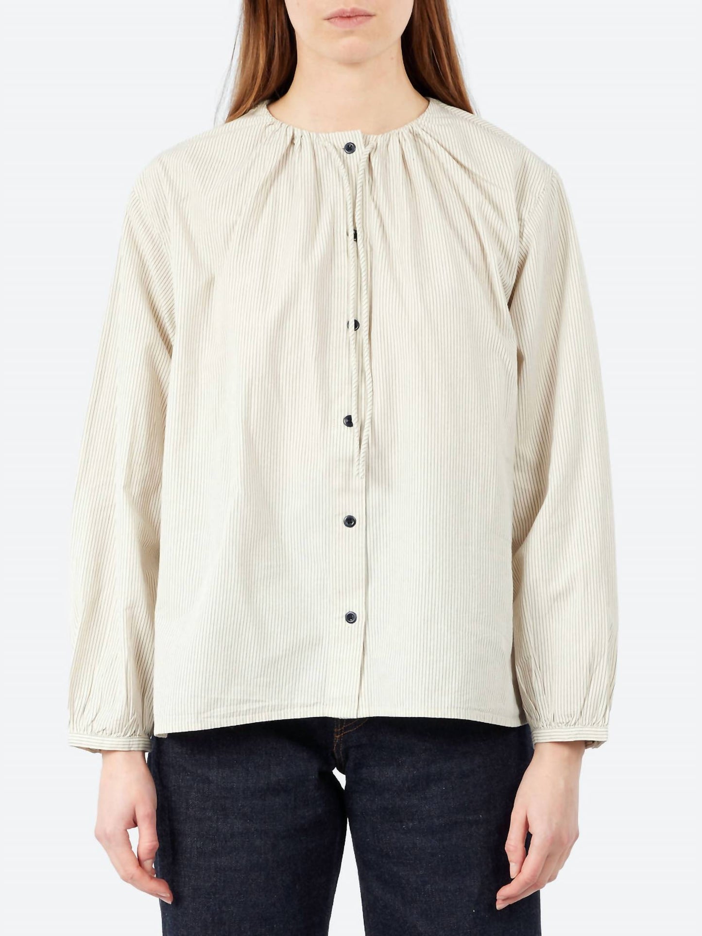 Gathered Stripe Shirt