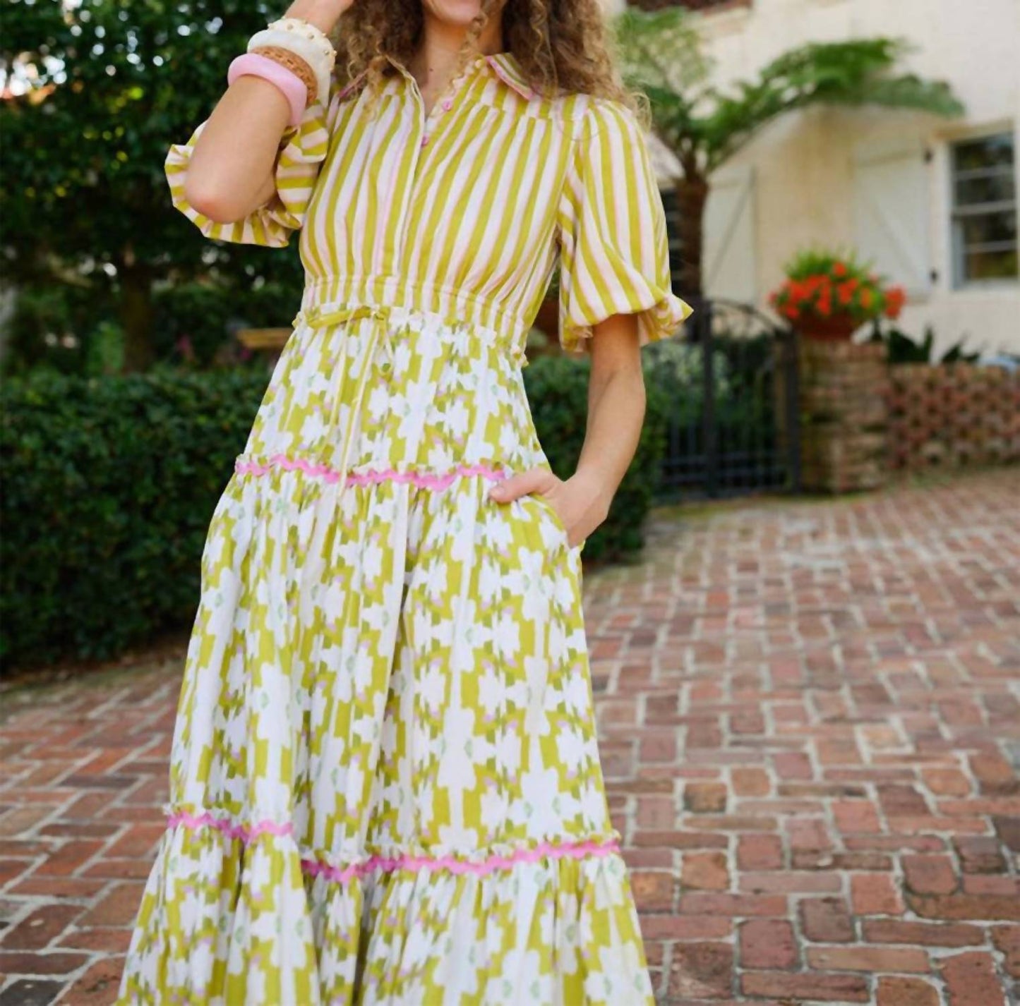 Banyan Puff Sleeve Midi Dress