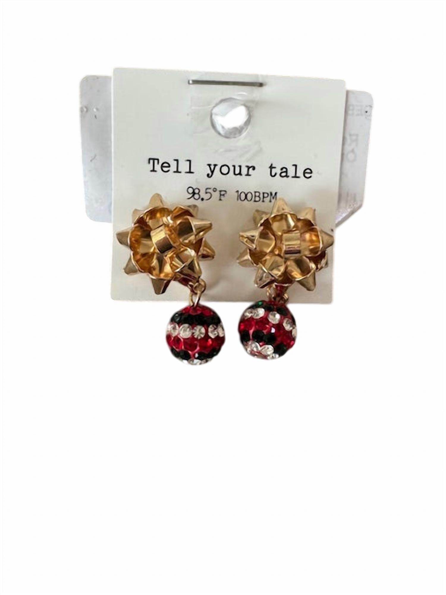 Tell Your Tale - Women's Holiday Bow Earrings - Rack Hunt -
