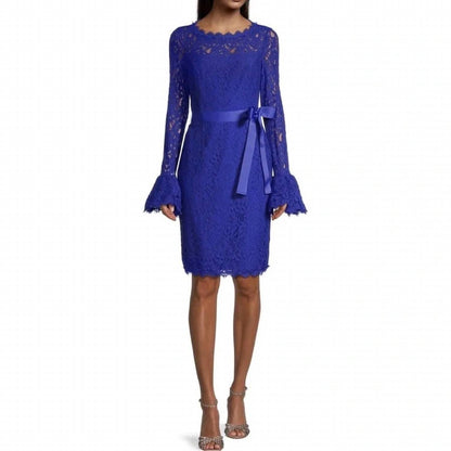 Bell Sleeve Lace Sheath Dress