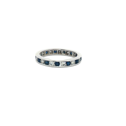 Normani - Women's Sapphire And Diamond Wedding Band Ring - Rack Hunt -