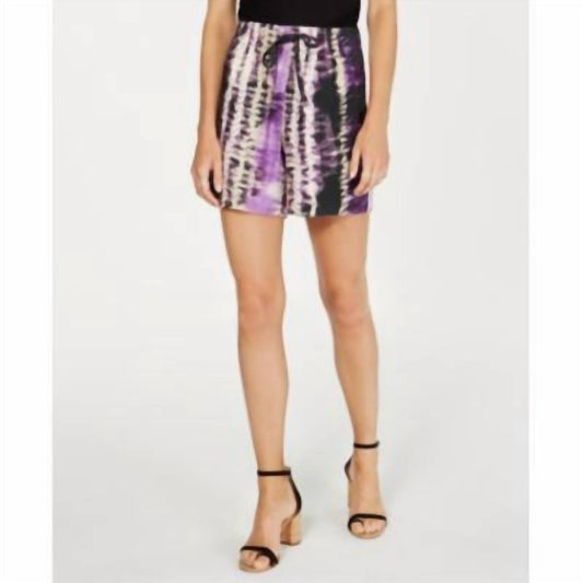 Womens Petite Tie Dyed Drawstring Shorts