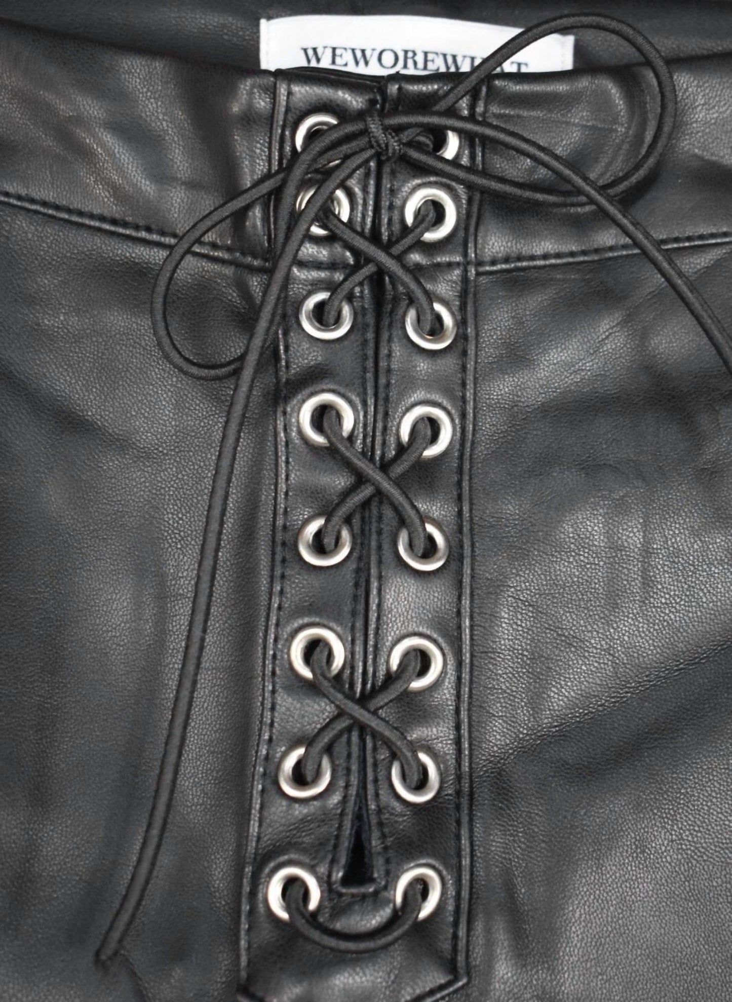 Women's Lace Up Vegan Leather Pants