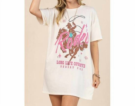 Long Live Cowboys Rodeo Graphic T-Shirt Dress