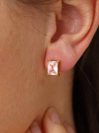 The Camille Flat Back Rectangular Shaped Earrings