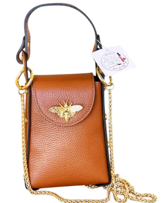 Jijou Capri - Women's Bumblebee Leather Cellphone Case Bag - Rack Hunt -