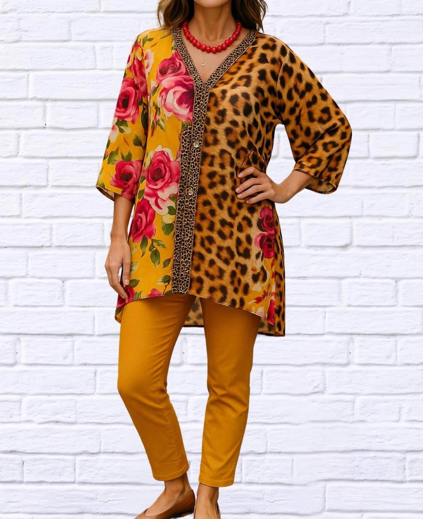 Diva USA - Demi Chiffon Animal And Floral Blouse - Rack Hunt -