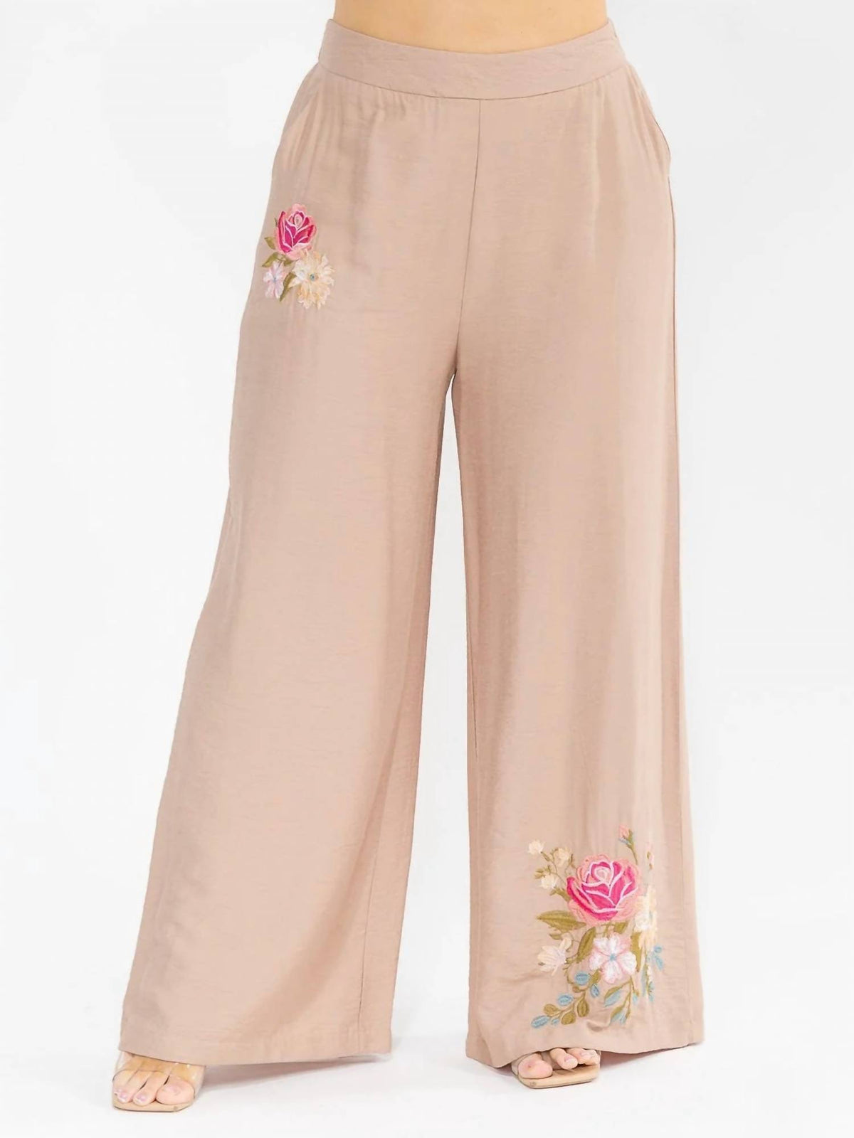 Elastic Waist Front Pockets Pant