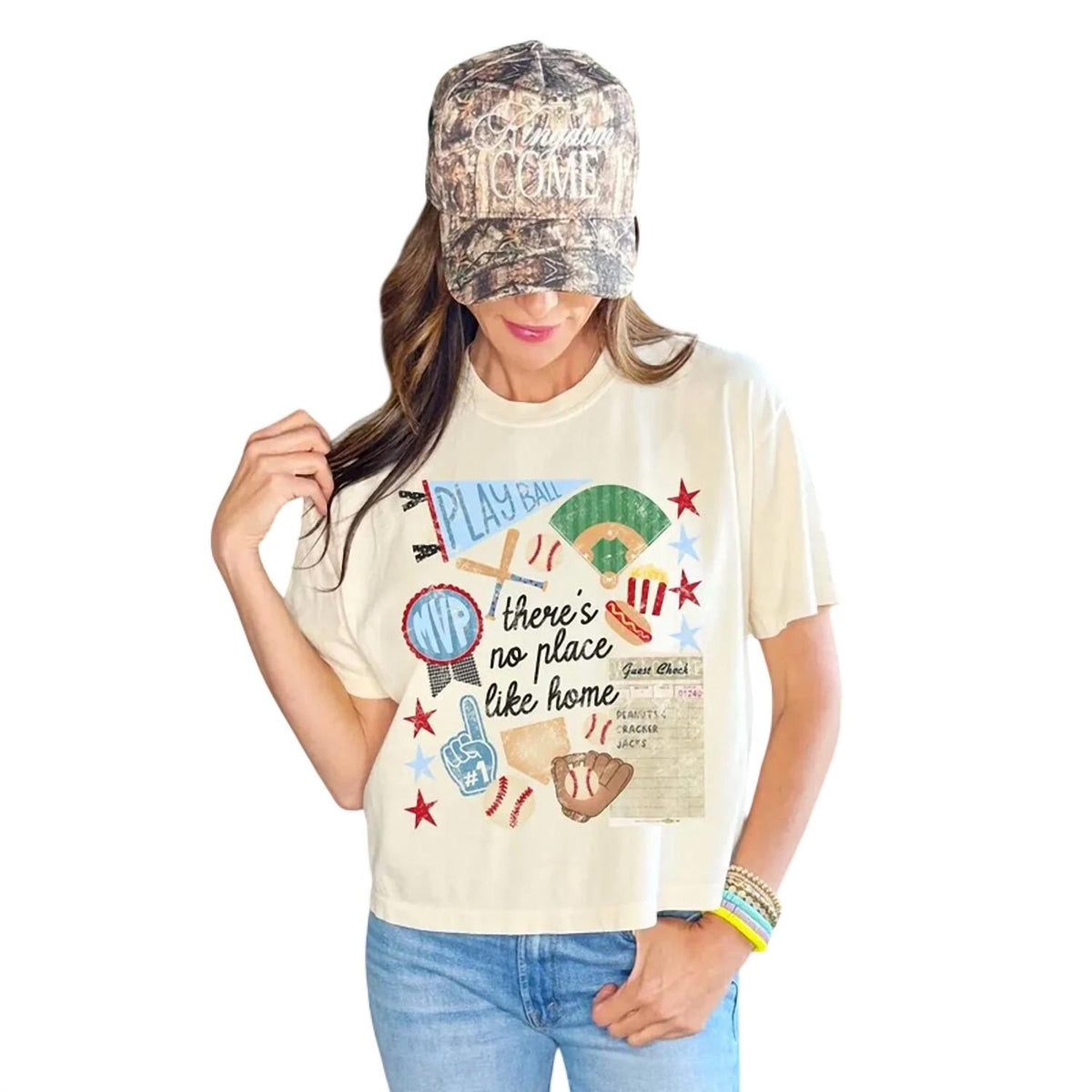 No Place Like Home Baseball Collage Tee