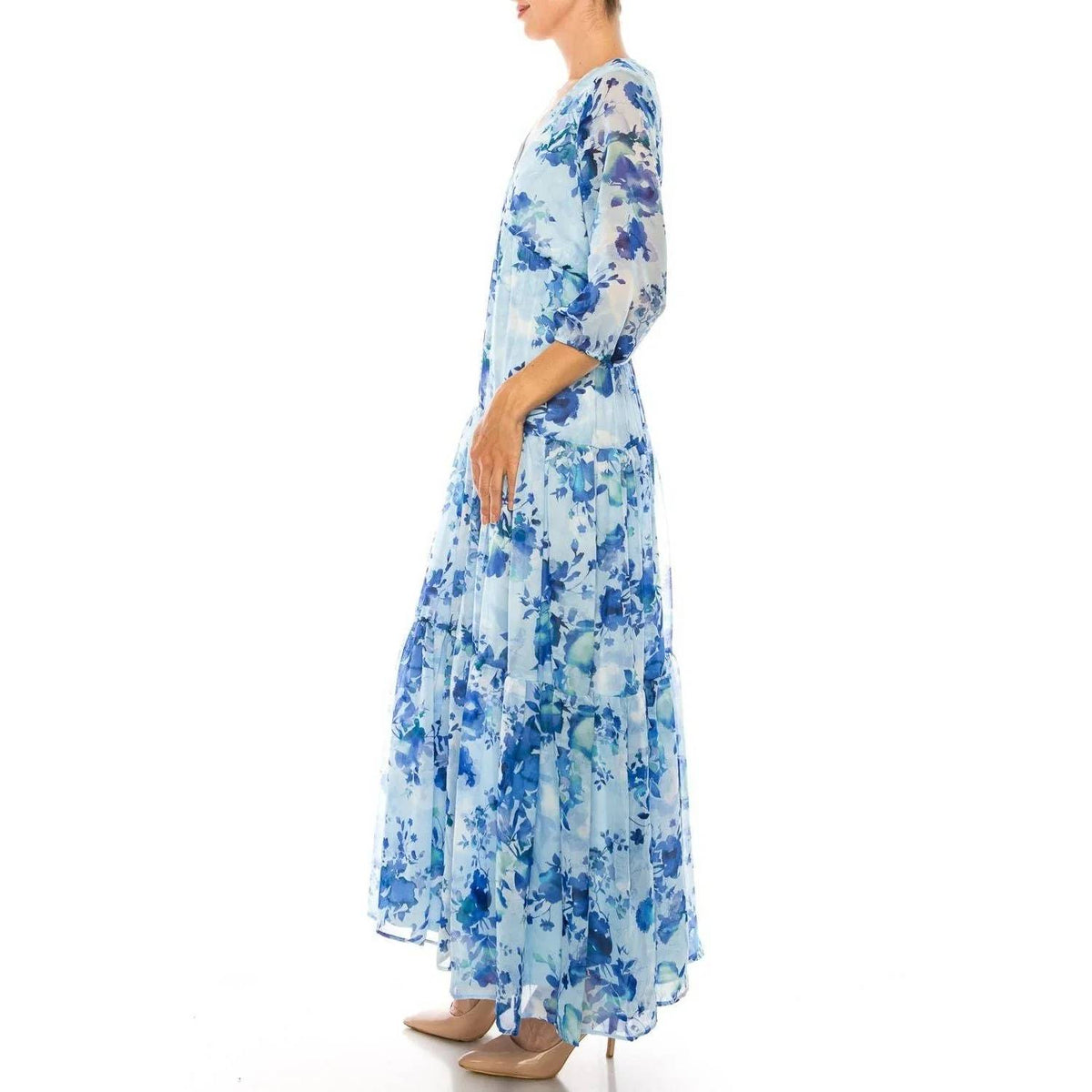 Floral Print Tiered Maxi Dress