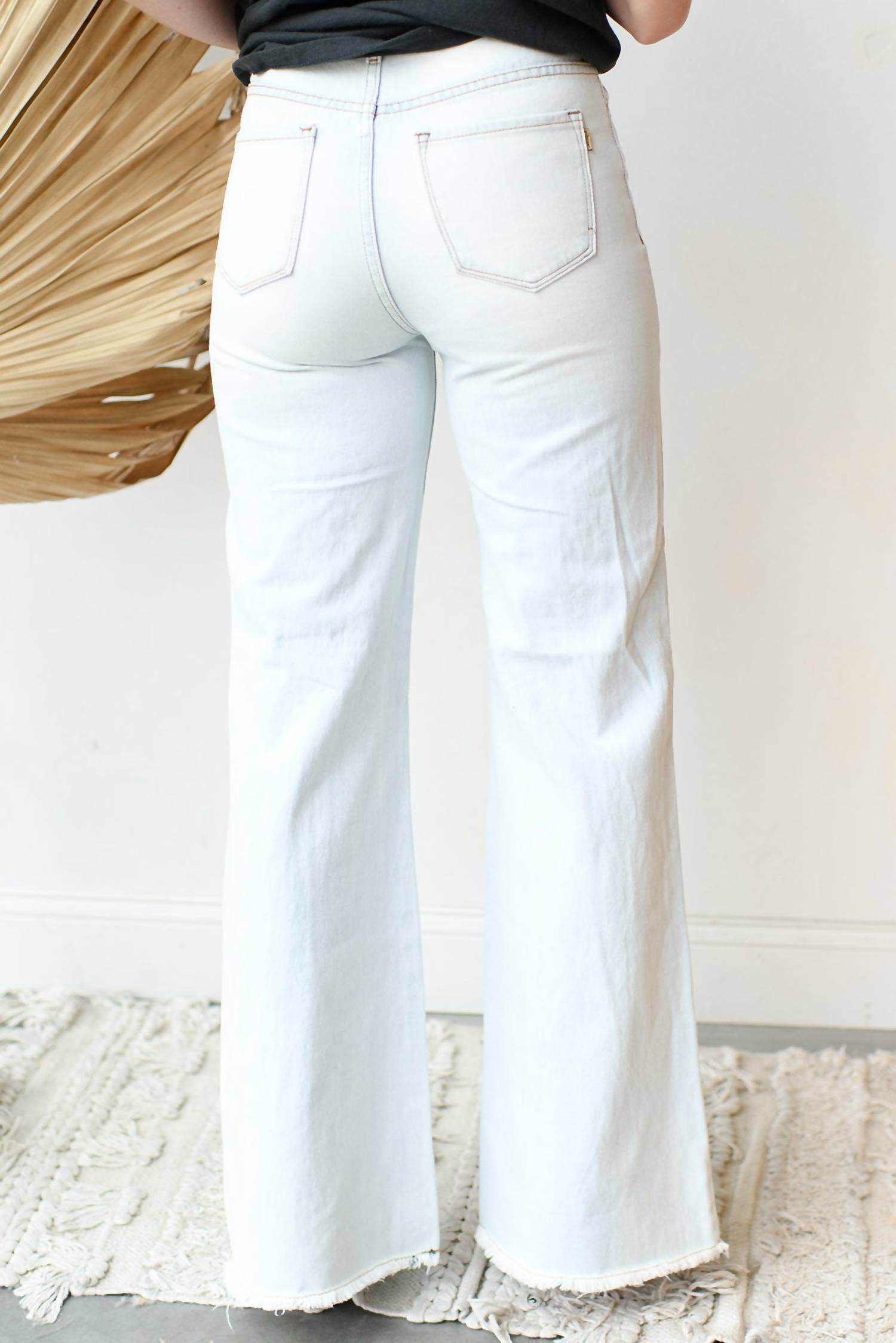 VIBRANT - Give Me 5 Button Up Wide Leg Jeans - Rack Hunt -