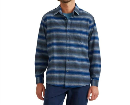 Striped Long Sleeve Flannel Button Up Shirt
