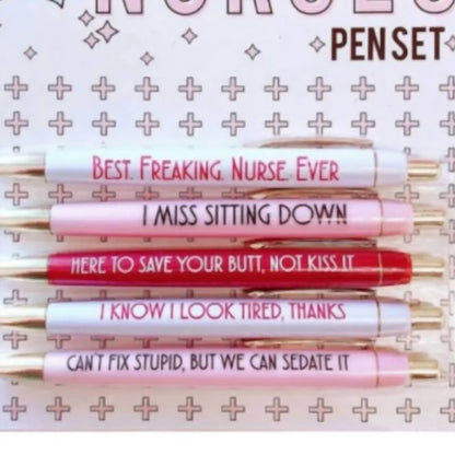 Fun Club - Funny Nurse Pen Set 5-pack - Rack Hunt