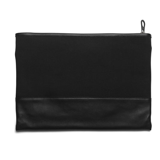Unisex - Intrecciato Leather And Canvas Clutch
