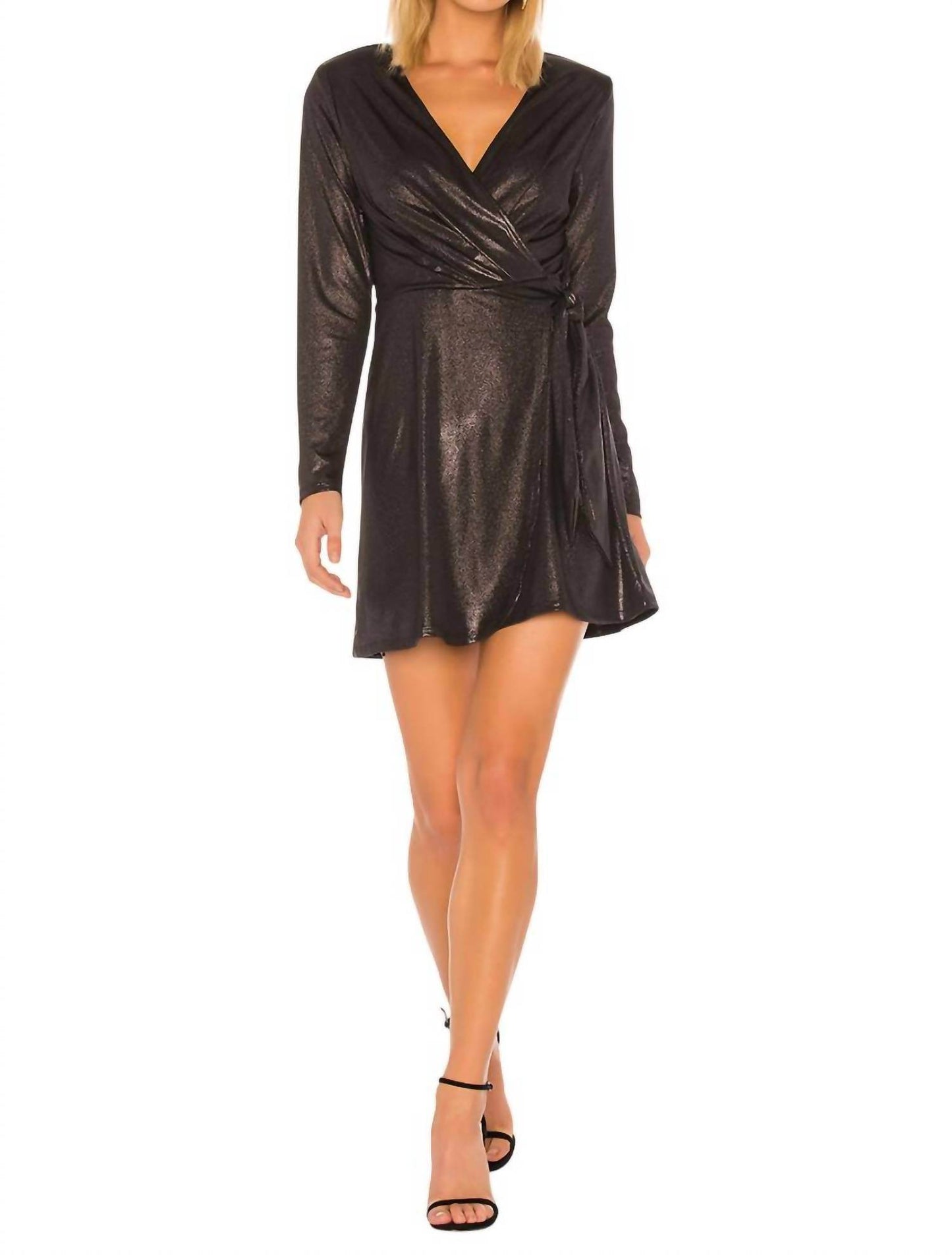 BCBGeneration - Metallic Wrap Mini Dress - Rack Hunt -