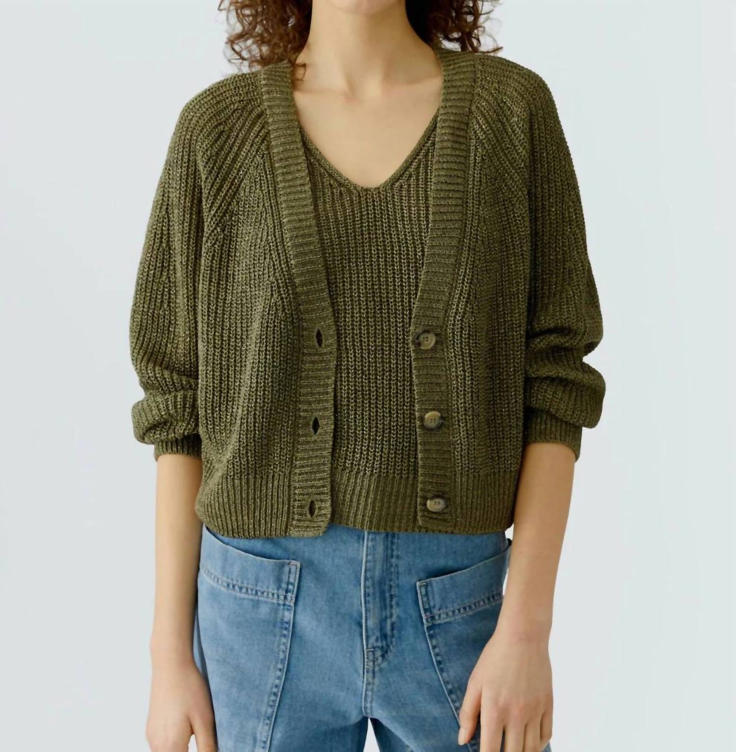 Button Front Long Sleeve Cardigan