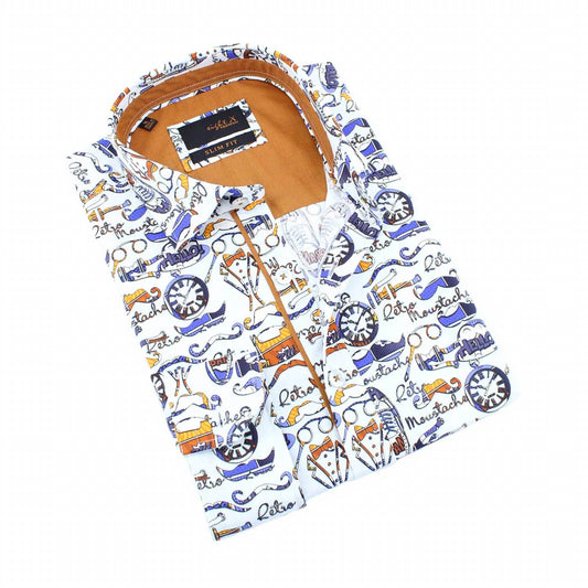 Gentleman's Print Button Down Shirt
