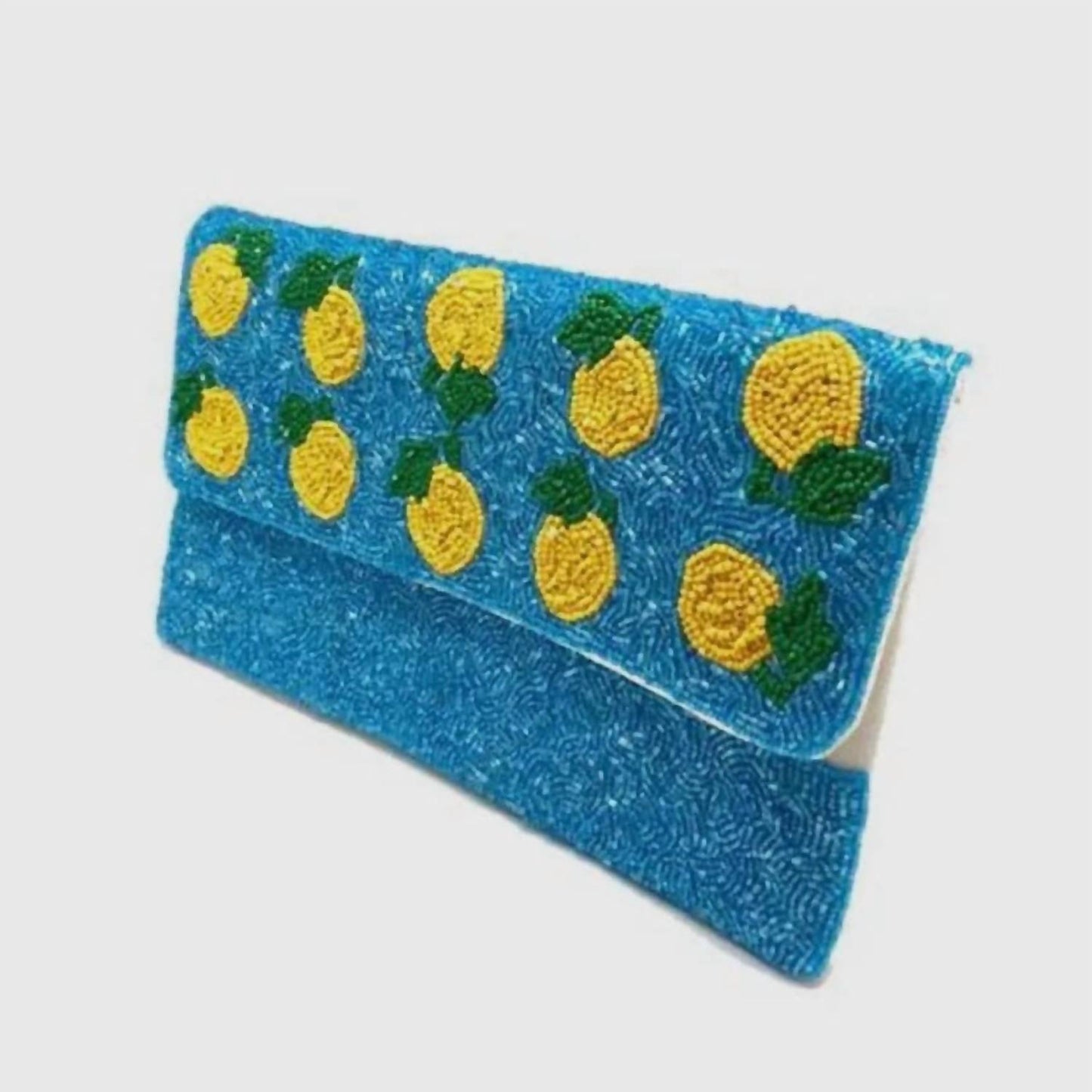 Women's Lemon Beaded Clutch