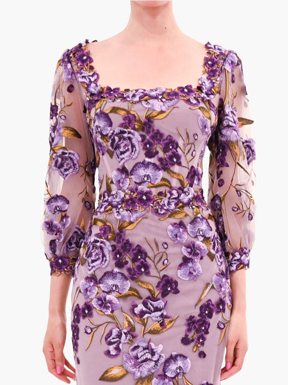 Bronix Botanicals Long Sleeve Midi Dress