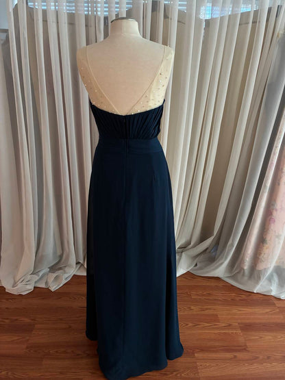 Women's Beaded Wide Tulle Straps Dress