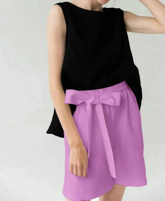 Le Muse - Women's High Waisted Linen Shorts - Rack Hunt