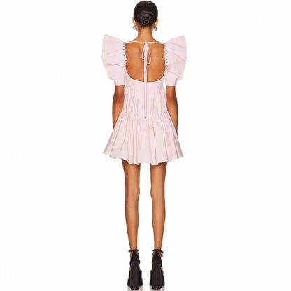 Women's Crystal Trim Poplin Mini Dress