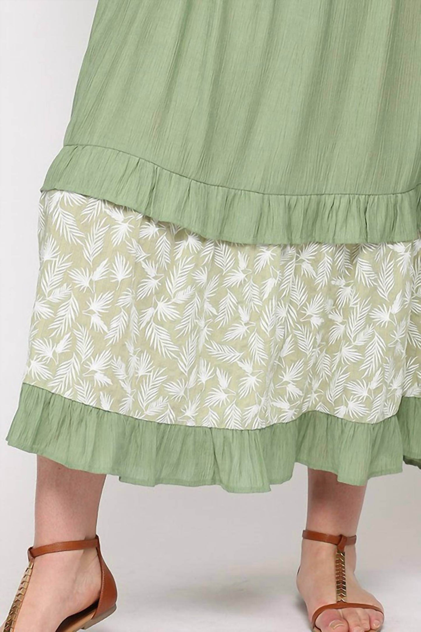 Bluheaven - Maxi Dress W/ Leaf Print - Rack Hunt -