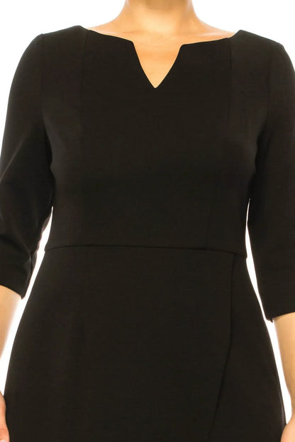 Connected Apparel - V-cut Neck 3/4 Sleeve Dress - Rack Hunt