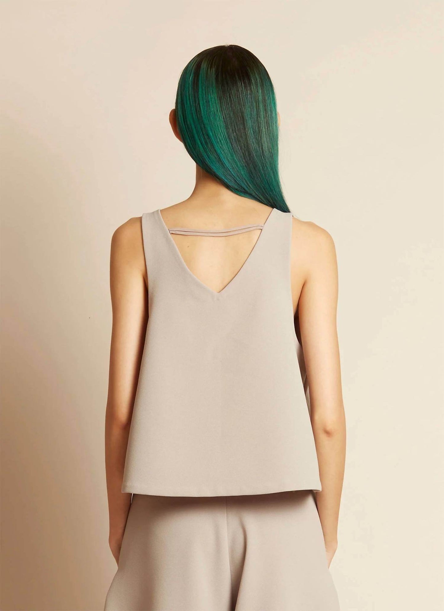 Kaarem - Fennel Sleeveless Back V Cropped Top - Rack Hunt -