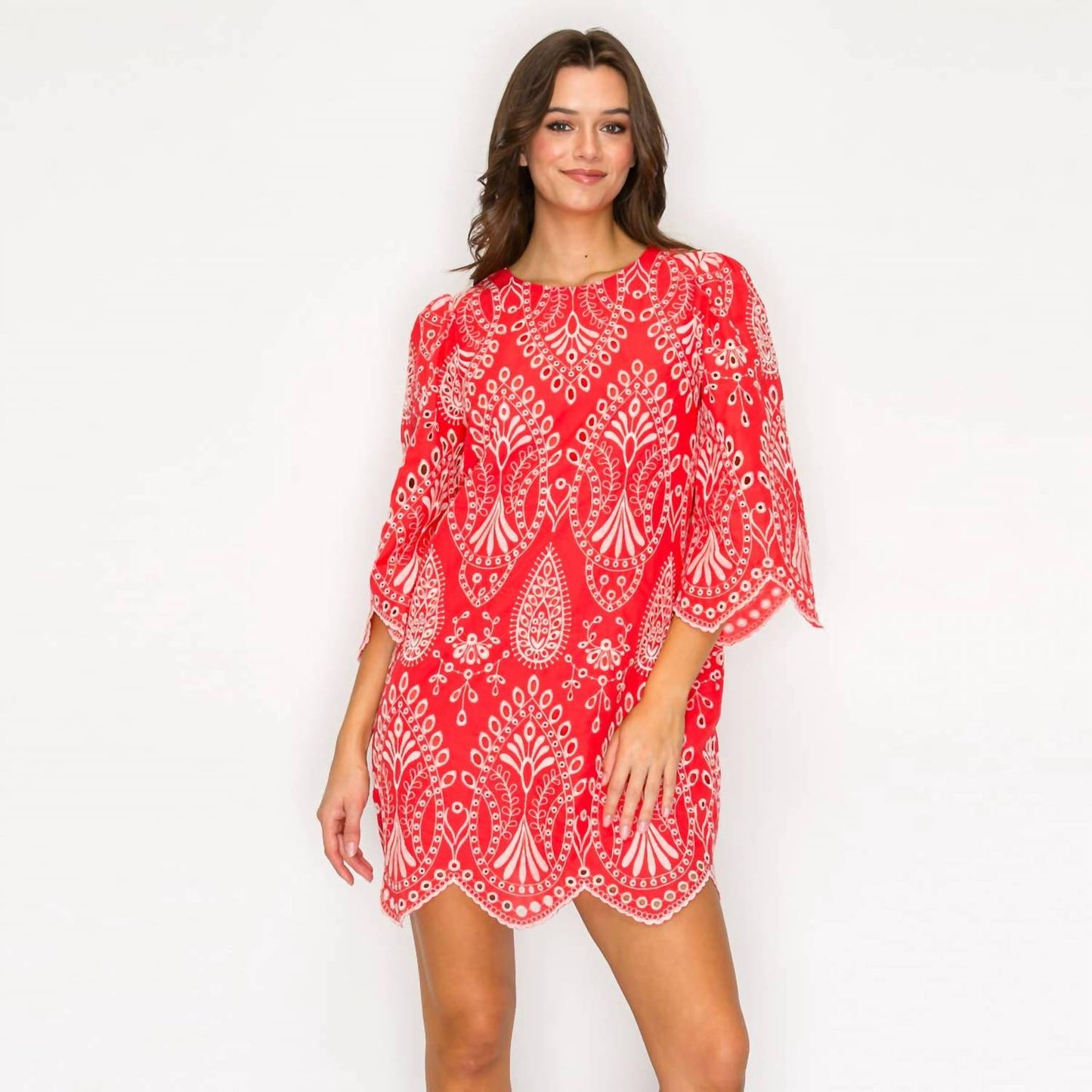 Valencia Embroidered Mini Dress