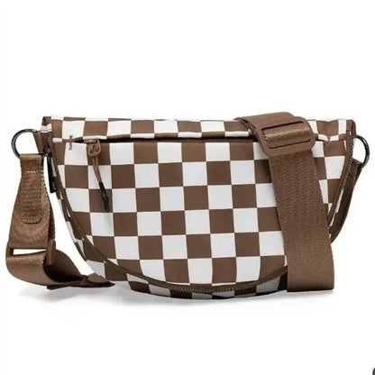 The Lyrical Spirit - Women's Checkered Nylon Fanny Pack Sling Bags - Rack Hunt