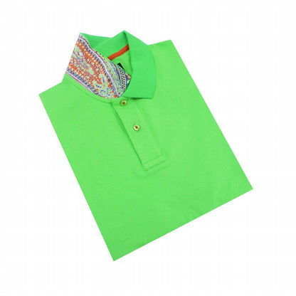 Double Sided Multi Colored Paisley Print Collar Polo