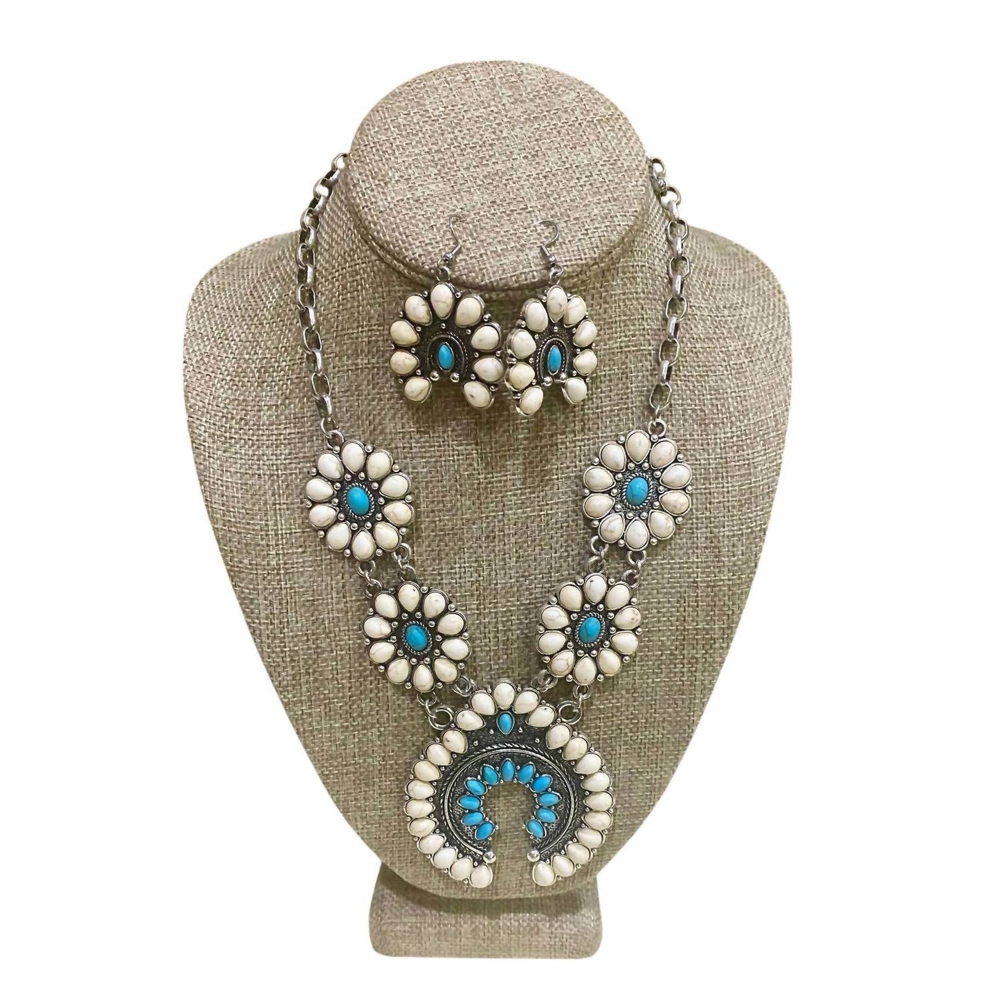 The Runnin' Iron - Women's Squash Blossom Jewelry Necklace Set - Rack Hunt -