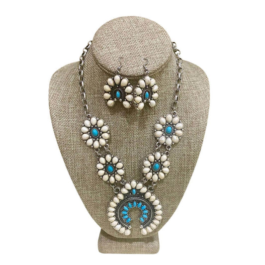 The Runnin' Iron - Women's Squash Blossom Jewelry Necklace Set - Rack Hunt -