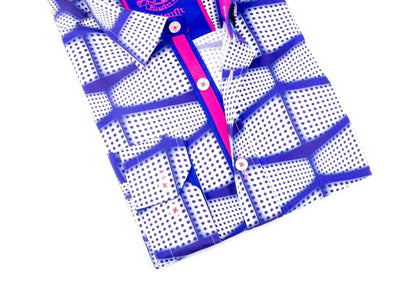 Men's Button Down Print Shirt With Trim