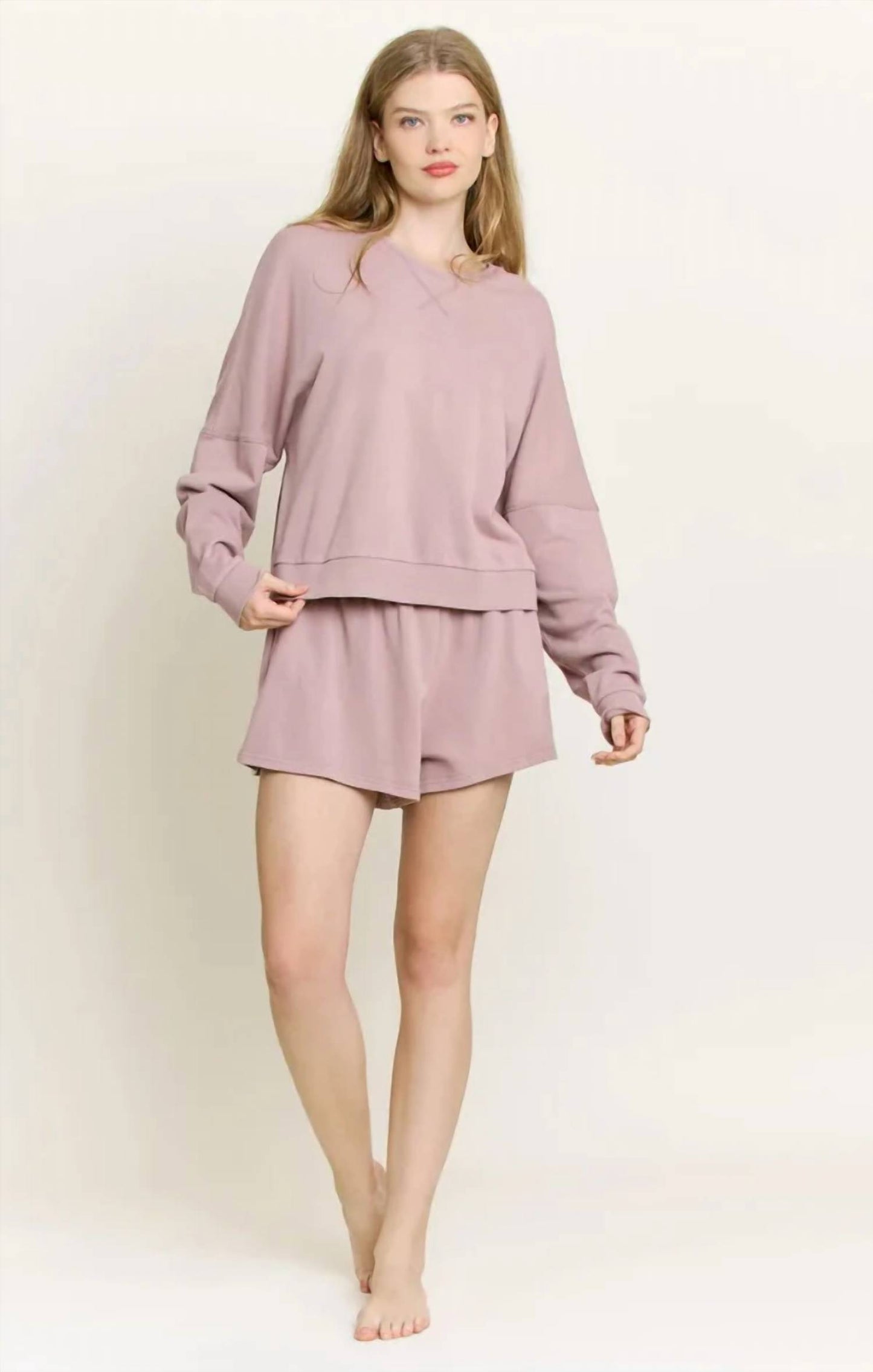 Weekend Club Long Sleeve Shortie Set