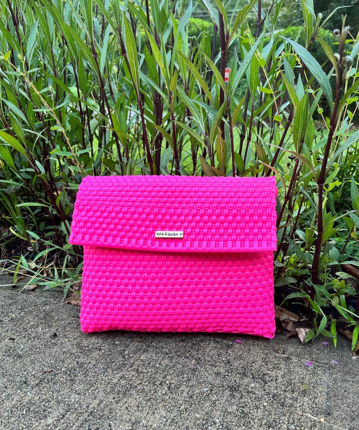 Valerosa - Women's Solid Woven Pink Clutch With Tassel - Rack Hunt -