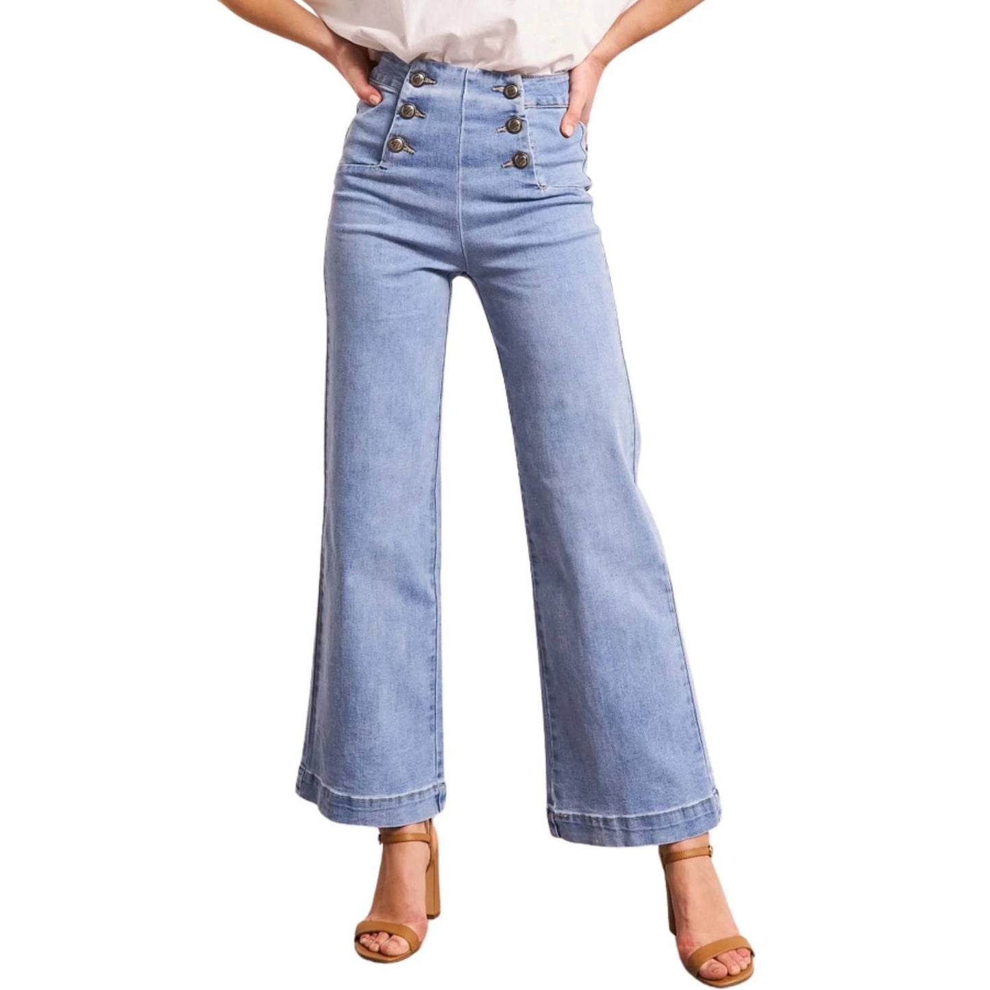 Victorine 6 Buttons High Rise Jeans