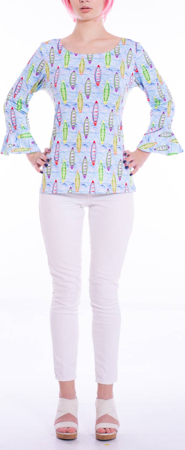 Kayla 3/4 Bell Sleeves Top