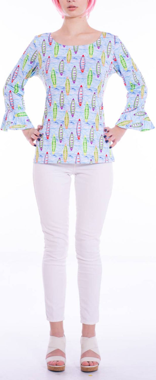 Kayla 3/4 Bell Sleeves Top