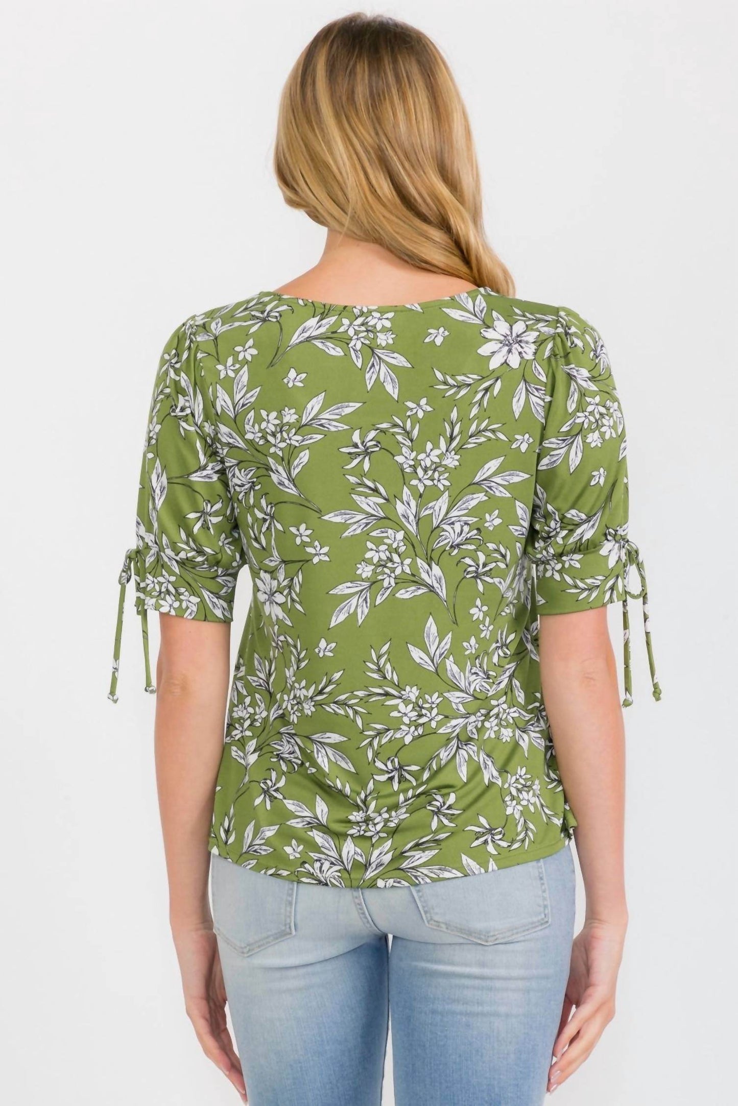 Perseption - Scoop Neck Short Sleeve With Tie Detail - Rack Hunt -