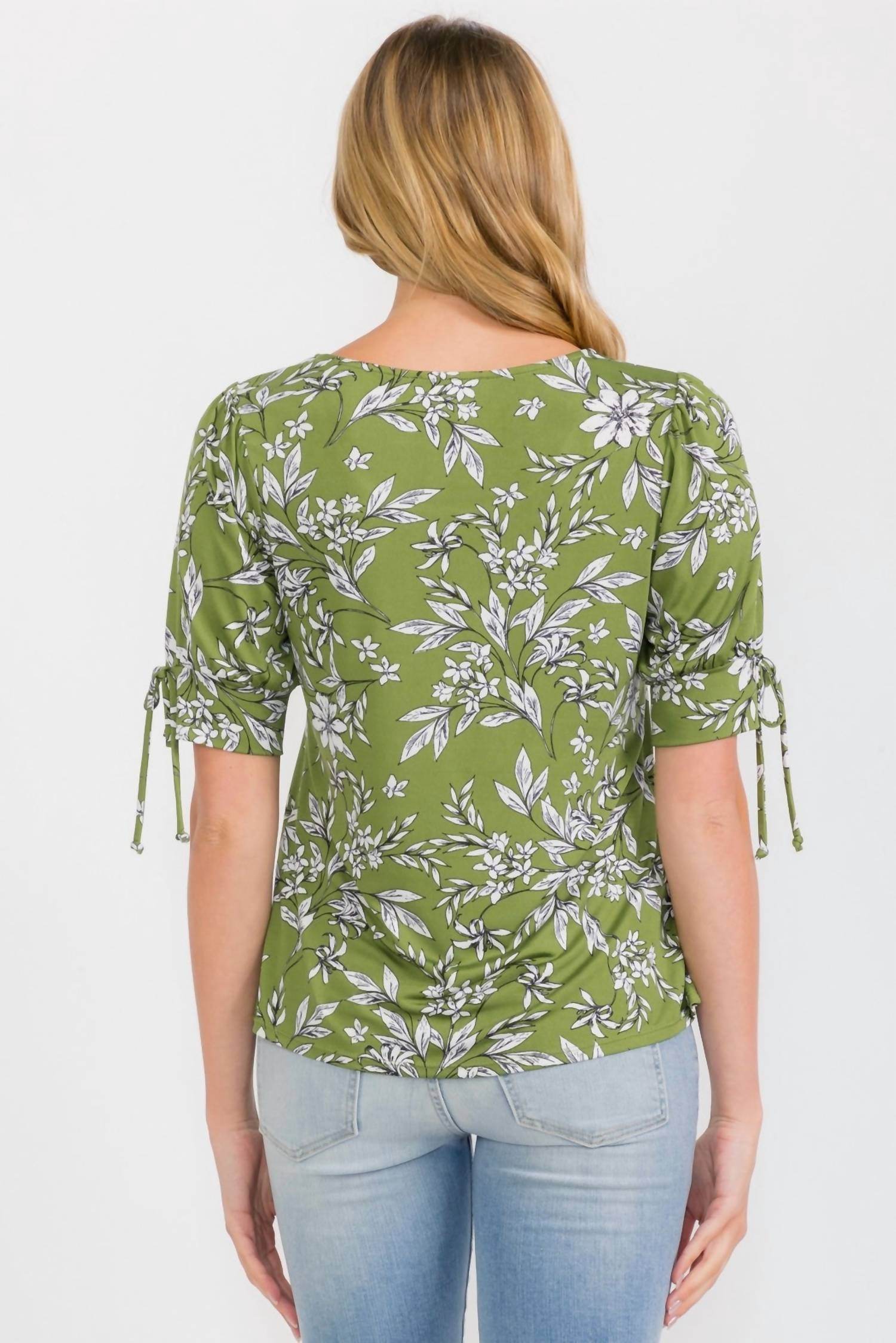 Perseption - Scoop Neck Short Sleeve With Tie Detail - Rack Hunt -